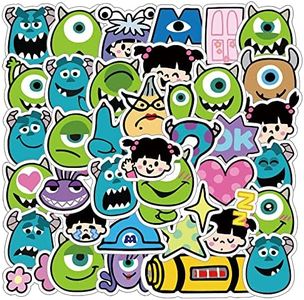 40Pcs Monsters Inc Stickers Pack, Cartoon Comedy Vinyl Waterproof Decals for Water Bottle,Laptop,Phone,Skateboard,Scrapbooking,Journaling Gifts for Kids Teens Adults for Birthday Party Favor Supply