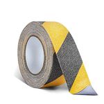 BUYORY Anti-Skid Tape for Stairs, Anti Slip Tape, Waterproof Strong Adhesive Non Slip Tape, Indoor/Outdoor stairs, Lawn Grip Tape Roll, Safety Anti Slip tape (10M * 50MM, Yellow and Black)