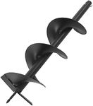 vidaXL Auger Drill Bit 200mm - Steel Construction Drilling Tool for Garden Planting, Road Works, Fence Post Installation, Durable with 20mm Shank