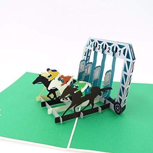 Horses 3D Pop Up Greeting Card - Horse Racing, Pony, Champion, Father's Day, Congratulations, Happy Birthday, Retirement, Just Because, Graduation, Celebrations, All Occasion | Pop Card Express