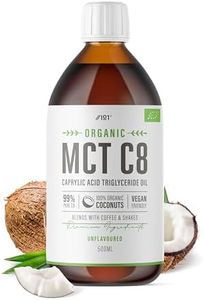 Bio C8 MCT Öl - 500ml (Glasflasche) - 99%+ Kaltgepresstes C8 - Steigert Ketone 4x stärker im Vergleich zu anderen MCTs - Nachhaltig gewonnen von Alpha01