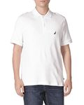 Nautica Men's Classic Fit Short Sleeve Solid Soft Cotton Polo Shirt, Bright White, XXL