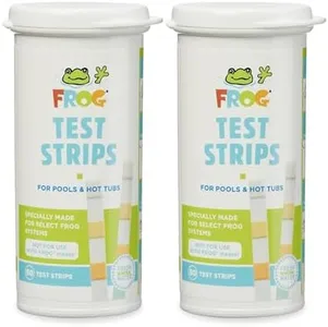 FROG Test Strips for Pools and Hot Tubs - Accurate Indicator for Free Chlorine or Bromine Levels, pH, Total Alkalinity and Total Hardness - Easy Water Testing - 50 Test Strips - 2 Pack