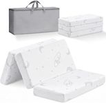 HREVAI Tri-fold Pack and Play Mattress, 38x26 Memory Foam & High Density Foam Baby Mattress for Pack N Play, Foldable Travel Pack N Play Mattresses Pad for Baby and Toddlers, Breathable & Washable