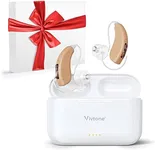 Vivtone Rechargeable Hearing Aids for Seniors Adults, Advanced Multi Channel Digital BTE Hearing Assist, with Recycle Charging Case for 125 Hrs Backup Power, Auto-On/Off, Pair, Lucid508-A
