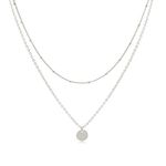 So Pretty Dainty Layered Silver Coin Choker Necklace Handmade Disc Pendant Chic Layering Necklace for Women