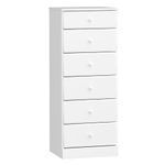 Prepac Astrid Tall White Dresser: 16"D x 20"W x 52"H, 6-Drawer Chest for Bedroom by Prepac - Perfect Chest of Drawers for Ample Storage