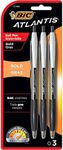 BIC Atlantis Bold Ballpoint Pen (1.6mm) 3-Pack Blister, Black (VCGBP31-BLK)