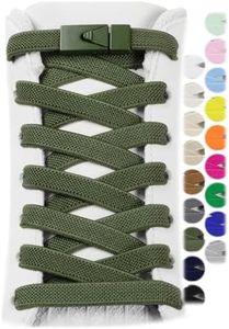 Stepace 2 Pairs Elastic Shoe Laces for Sneakers No Tie Shoelaces for Adults and Kids 8mm Wide Stretch Tieless Shoestrings for Running Shoes One Size Fit All Army Green 120