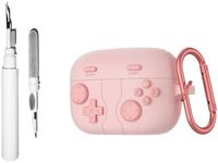 Generic [3-in-1] Silicone Case Compatible with Sony LinkBuds S with Clean Kit, 3D Soft Creative Retro Game Console Anti-Fall Scratch Cases for Mens Teens, Pink, 3C-SN-111004-LBS-Pink