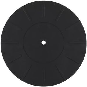 Turntable Platter Mat, 7 Inch Diameter Silicone Turntable Mat Anti-Static Anti-Slip Turntable Pad LP Slipmat Record Player Mat for Vinyl Record Mat Replacement Accessories (Black)