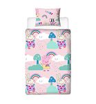 Peppa Pig Single Duvet Cover Officially Licensed| Reversible Two Sided Storm Design with Matching Pillowcase, Pink