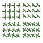 TITA-DONG 48Pcs 11mm PVC Fitting Build Heavy Duty Gardening Frame Connector, 4 Types Building Connector Suitable for Flower Stand Greenhouse Frame Construction