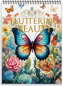 Coloring Book for Adults Relaxation, 24 Pages Adult Coloring Books for Women Stress Relief, Spiral Bound Coloring Books, Single-Sided Print Coloring Book of Fluttering Beauty