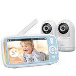 360 View Baby Monitor 2 Cameras, No Wi-Fi, Quick Pairing, BOIFUN 5'' 3X Zoom Display, Rotatable Video Baby Monitor Cameras, IPS 720p (Moniteur Bébé)