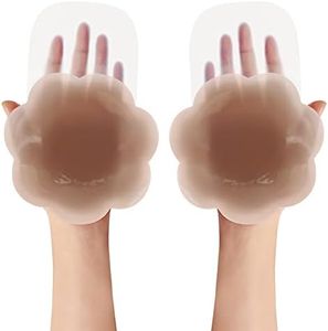 Dealswin Nippleless Covers 5.1 inch Silicone Breast Lift Reusable Pasties for A-D Cup Brown
