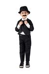 BookMyCostume Charlie Chaplin Famous Comic Character Kids Fancy Dress Costume | Without Stick 7-8 years