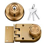 AIsecure Twist to Lock Jimmy Proof Deadbolt Lock Keyless with Unpickable Night Latch&Anti-Mislock Button 304 Stainless Steel Heavy Guard Security Single Cylinder SC Keys Prohibits Forced Entry Brass