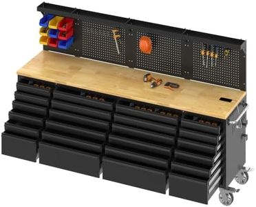 SPECRAFT 96" Rolling Tool Chest with 24 Drawers, Tool Chest with Wheels–4000 LBS Capacity, Power Outlets, for Garage, Workshop & Home Use, Black