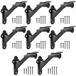 RealPlus Handrail Stair Bracket, 3" Staircase Heavy Duty Hand Rail Brackets for Stairways Railing with Screws (Black, Pack of 8)