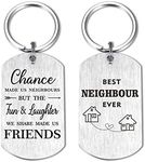 DEGASKEN Neighbour Gifts for Women Men Chance Made Us Neighbour Keyring, Best Neighbour Ever Keychain for Moving Christmas, Neighbour, m