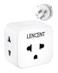 LENCENT EU to US Plug Adapter, European to USA Outlet Adaptor, Travel from Europe to American Outlet, 3-Sided Outlet Extender, Wall Tap, Mini Charger Box, Travel Plug Converter, Cruise Ship Approved