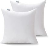 Acanva Decorative Throw Pillow Inserts for Sofa, Bed, Couch and Chair, Square Euro Sham Form Stuffer with Premium Polyester Microfiber, 2 Count (Pack of 1), White