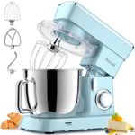 Upgraded Household Stand Mixer for Peicual 380W 10+P Speed High-Performance Tilt-Head Electric Kitchen Mixer 4.5L Stainless Steel Bowl with Dough Hook Flat Beater Wire Whisk & Splash Guard- Blue