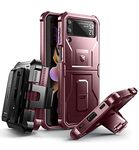 Dexnor for Samsung Galaxy Z Flip 3 5G Case, Full-Body Dual Layer Rugged Case with Built-in Screen Protector & Kickstand for Samsung Galaxy Z Flip3 5G - Red