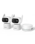 eufy Security Wired Cam C31 2-Cam Kit, Indoor/Outdoor Camera, IP66, 360° Coverage w/Pan&Tilt, 24/7 Recording, Auto Tracking, No Subscription, Color Night Vision, AI Human/Vehicle/Pet/Cry Detection