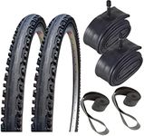 Bike Tires & Tubes - 26" x 1.95" Kenda Kross Plus Bicycle Tire, Tube and Rim Strip Bundle