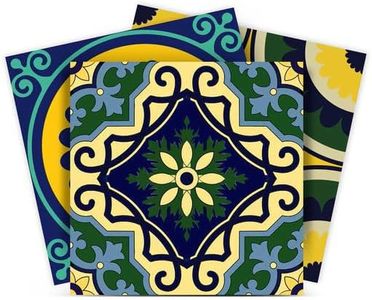 Tile Stickers 24 PC Set Authentic Traditional Talavera Tiles Stickersl Bathroom & Kitchen Tile Decals Easy to Apply Just Peel & Stick Home Decor 6x6 Inch (backsplash Decals c500)