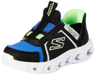 Skechers Boys Trainers, Black Synthetic/Textile/Blue, Lime & Silv, 5 UK