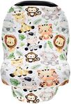 Terriboo Nursing Cover for Newborn Breastfeeding Multi Use Infant Stroller Canopy Unisex Baby Car Seat Cover High Chair Cover Shopping Cart Cover for Baby Boy and Girl (Zoo)