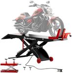 ZEEVIUMFT 1500 LB Motorcycle Lift Table, Heavy-Duty Air/Hydraulic 24" Wide Platform, Stand-Up Ergonomic Installation, Bonus Motorcycle Jack, Fits Harley, Indian & Custom Bikes