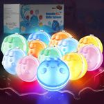 12 Pcs LED Light up Reusable Water Balloons, Pool Beach Water Toys for Boys and Girls, Outdoor Summer Toys for Kids Age 3-12, Magnetic Water Ball for Outdoor Activities