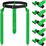 Junkin 6 Players Flag Football Belts and Flags Set Adjustable Football Belt for Youths Kids Teens Adults Training Equipment(Green)