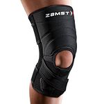 Zamst ZK-7 Sports Knee Brace With Flexible Resin Stays Protecting the Knee Ligaments For Moderate Sprains Of the ACL, MCL, LCL-for Basketball, Volleyball, Soccer, Football, Lacrosse, Ice Hockey-Black, Large