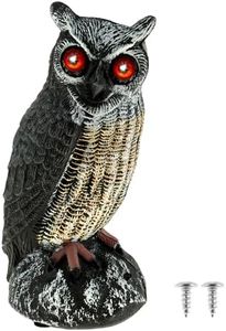 Solar Fake Owl Decoys, 2 Working Modes Owl Bird Deterrent Waterproof Solar Owl Scarecrow Easy to Install Owl to Keep Birds Away Outdoor Solar Owl Decoration Enemy Bird Scare Owl for Garden Patio