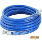 AMGSH Airless Paint Spray Hose, 1/4 in High Pressure Universal Airless Paint Sprayer Hose Flexible Fiber Tube 3300 PSI Flexible Fiber Tube (Blue, 25Ft / 7.5 m)