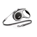 Flexi New Comfort Cord Grey & Black Medium 5m Retractable Dog Leash/Lead for dogs up to 20kgs/44lbs