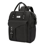 Flex Baby Diaper/Nappy Changing Backpack Bag | Baby Hospital Bag | Baby/Mummy Bag With Portable Changing Mat| Multifunction Baby Bag (Black Without Pattern)