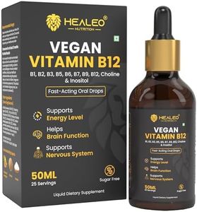 Healeo Vegan Vitamin B12 Drops Supplement for Men & Women with B1,B2,B3,B5,B6,B7,B9, Choline & Inositol | Boost Energy Level | Supports Healthy Nervous System & Brain Function - 50ml