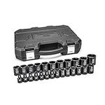 GEARWRENCH 25 Pc. 1/2" Drive 6 Pt. Impact Metric Socket Set, Standard - 84933N