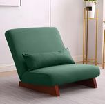 CosyLabs Mango Wood Borneo | Recliner Chair | Floor Sofa | Low Floor Seating | Floor Lounger Parent (Sofa Only, Forest Green, 1 Seater)