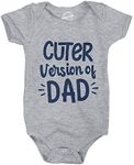 Crazy Dog T-shirts Cuter Version of Dad Baby Bodysuit Funny Son Family Boy Graphic Novelty Jumper (Light Heather Grey) - 18 Months