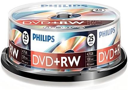 Philips DVD+RW Blanks (4.7 GB Data/120 Minutes Video, 1-4x Speed Recording, 25 Spindle)