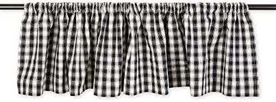 DII Window Valance Collection, 100% Cotton, Pre-Shrunk, Machine Washable, 2 Inch Curtain Rod Pocket, Single Panel, 72x14, French Check
