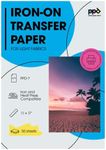 PPD Iron on Transfer Paper for Inkjet Printer for Light Fabric, 11 x 17 Printable Paper for Clothing, T Shirts and Cotton Textiles, Print and Cut Heat Transfer, DIY at Home, Washable (50 Sheets)