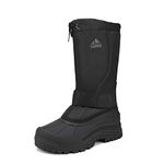 NORTIV 8 Men's Waterproof Hiking Winter Snow Boots Insulated Fur Liner Lightweight Outdoor Tall Booties Black 10 M US Quebec-m